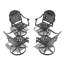 Chaise de patio pivotante en fonte d'aluminium 4 pièces avec structure noire et coussins rouges (identique à W1710S00411 * 2), chaise