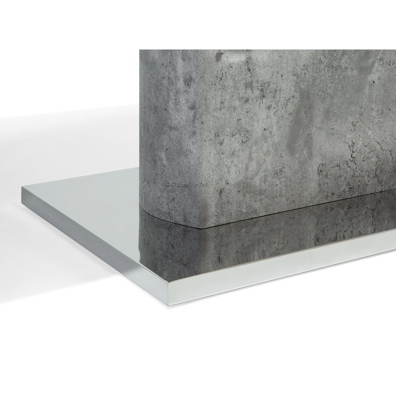Wiesner Metal Base Dining Table, Concrete