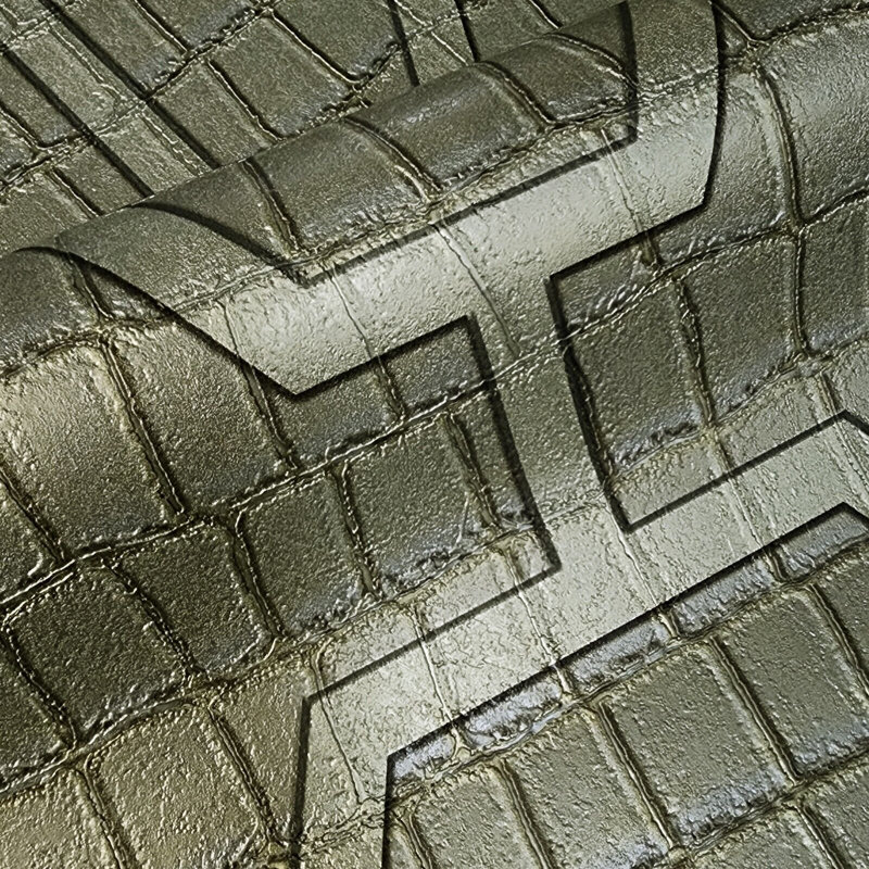 Papier peint alligator 3D Kamey Geo Hexagon