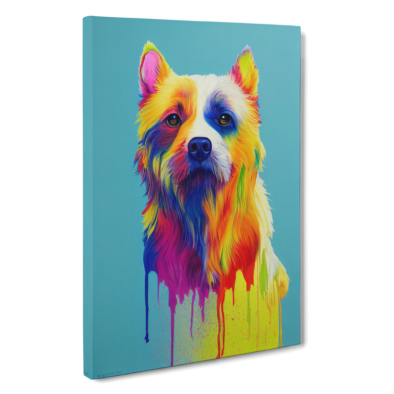 Painted Dog No.4 - Wrapped Canvas, 60cm H x 40cm W x 3cm D