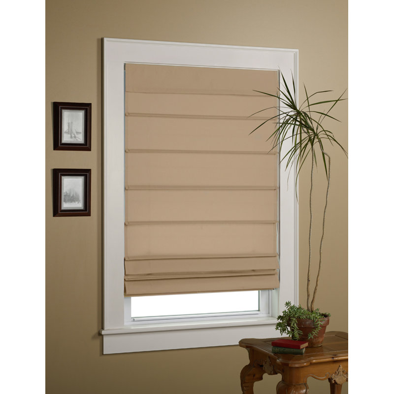 Room Darkening Roman Shade, 27" W x 64" L, Linen