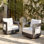 Chaises pivotantes d'extérieur en aluminium avec coussins Sunbrella Frances (ensemble de 2)
