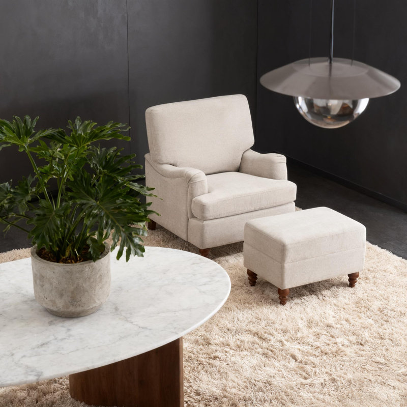 Ensemble de chaise avoine moderne avec repose-pieds