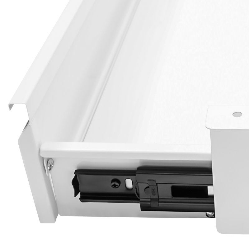 22 Inch White Under Desk Mounted Sliding Pull-Out Drawer Storage Organizer For Sit Stand Workstation Pull-Out Drawer