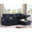 Canapé-lit modulaire moderne en L avec port USB, canapé-lit réversible avec lit escamotable, méridienne avec rangement, canapé-lit pour salon