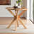 Cassia 34-Inch Round Wood Dining Table with Natural Brown Finish, 29.72'' H X 34.08'' W X 34.08'' D