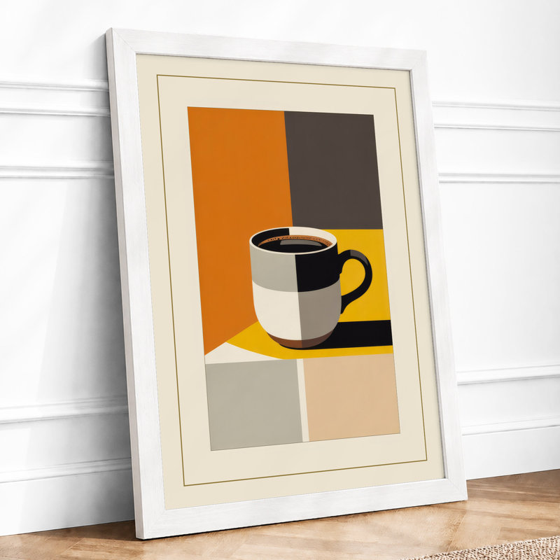 Mug In Space Geometric - Print, A2 - 59.4 x 42.0 cm, White