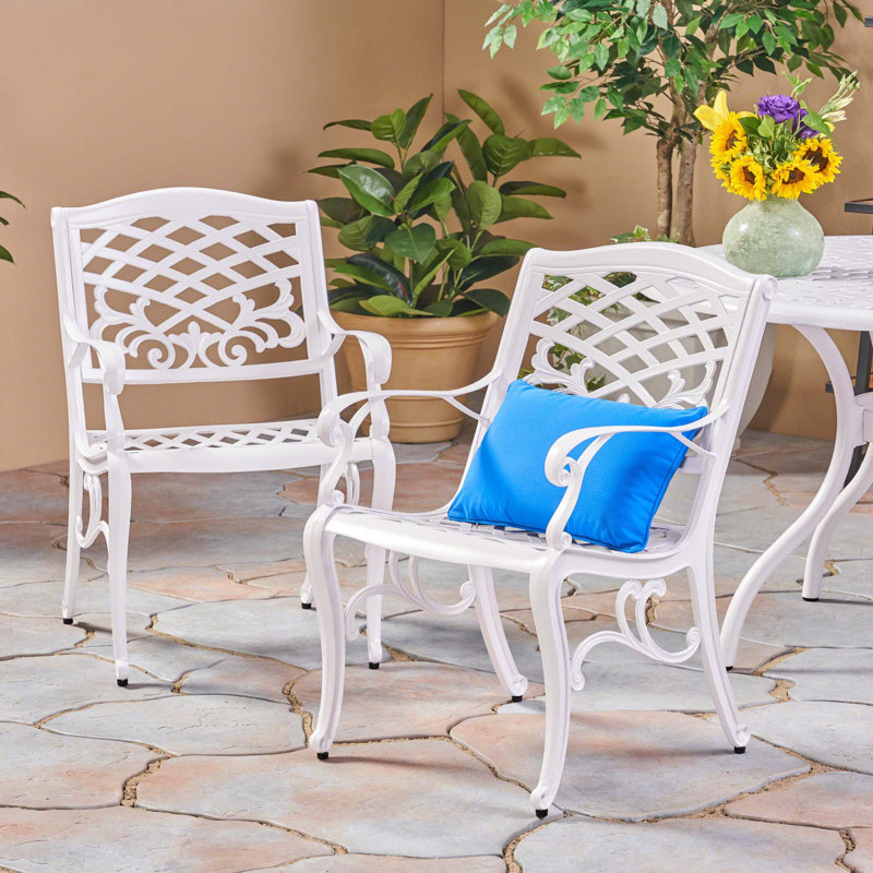 Chaise avec accoudoirs Phoenix (ensemble de 2), Blanc
