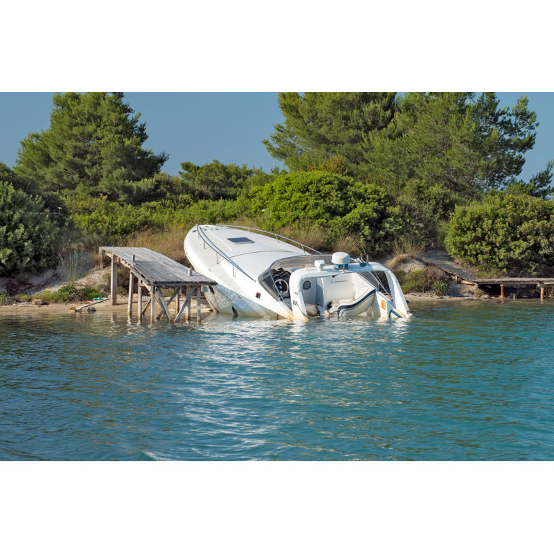 Sinking Boat by Diverroy - Wrapped Canvas Print, 61cm H x 91cm W x 3.8cm D