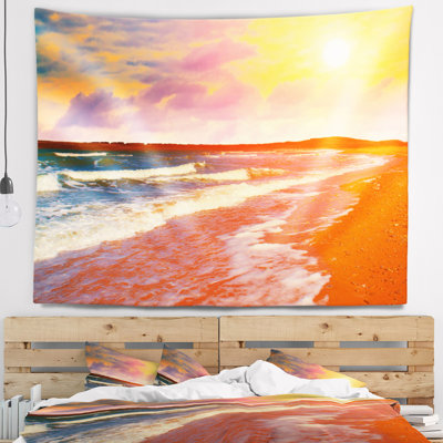 Tapisserie Desert Beach au coucher du soleil