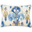 Ensemble de housse de couette moderne et contemporain en lin bleu / or / gris Aoki-17813026
