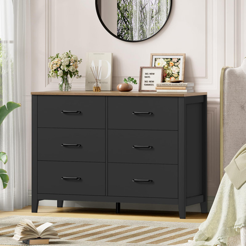 100cm W 6 - Drawer Chest of Drawers, Black