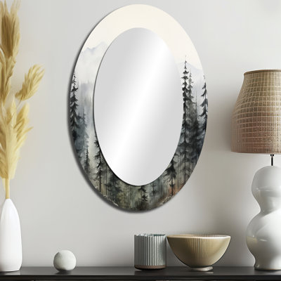Décoration murale miroir pin vert Misty Mountain II