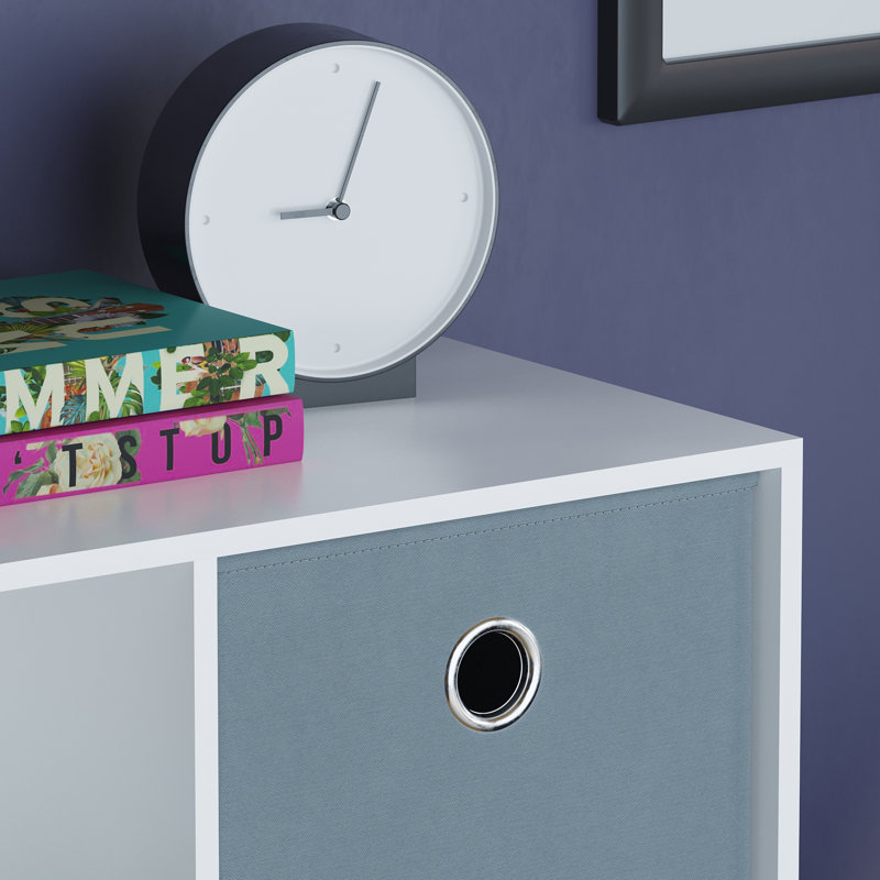 Herculano 64.5cm H x 65cm W Cube Bookcase, White/Grey