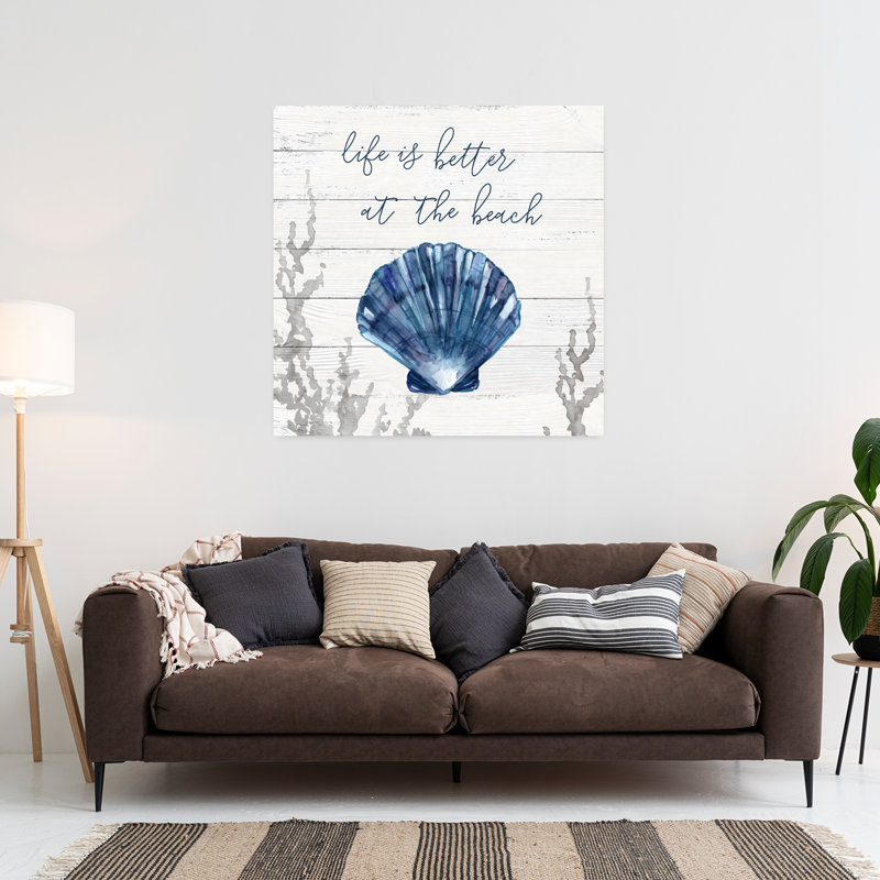 «Better At The Beach», art mural rétro rustique et serein, H 36 po x l 36 po
