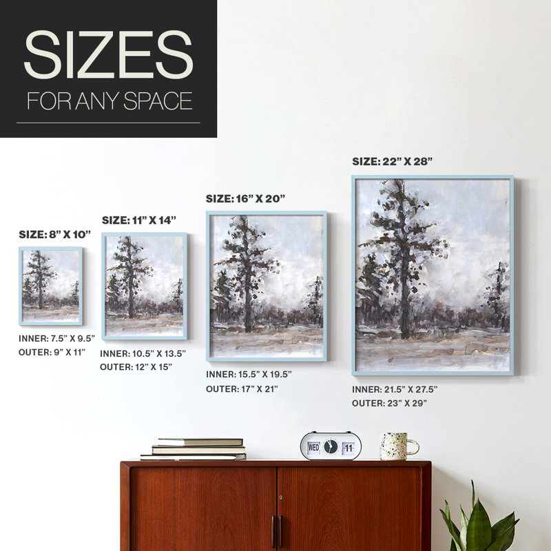 «Vintage Tree Moment I», reproduction encadrée - bois massif, Bleu, H 10 po x l 8 po