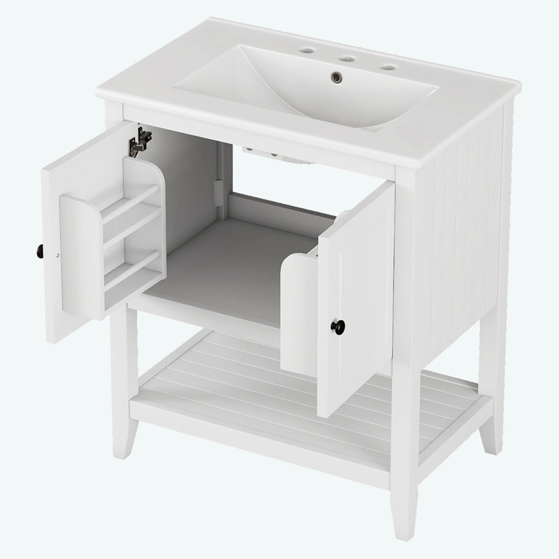 Meuble-lavabo moderne 30 po, Blanc