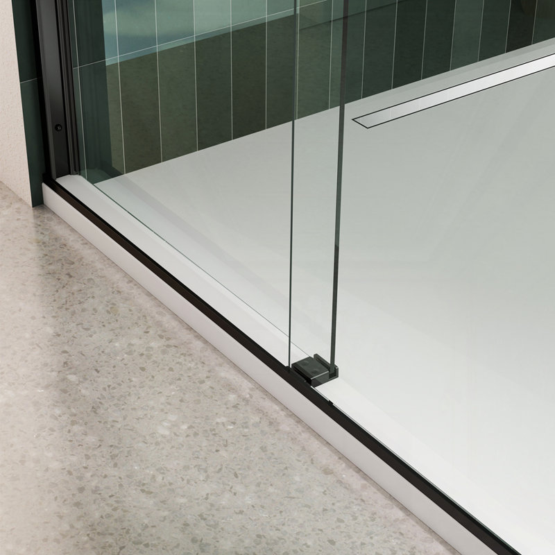 Bypass shower door, sliding door, Matte Black