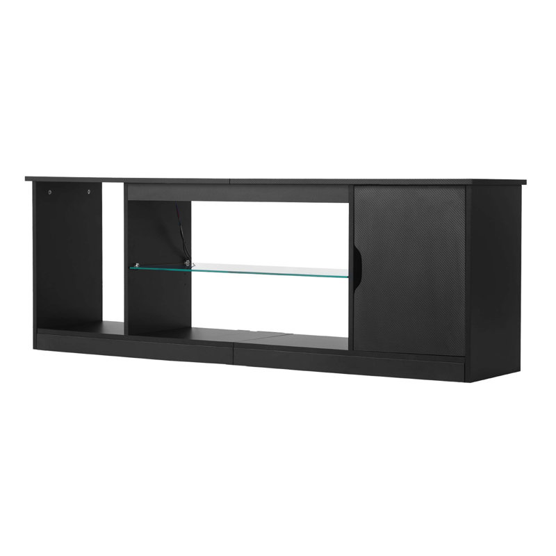 TV Stand for TVs up to 65 in Modern Entertainment Center with Glass Shelf