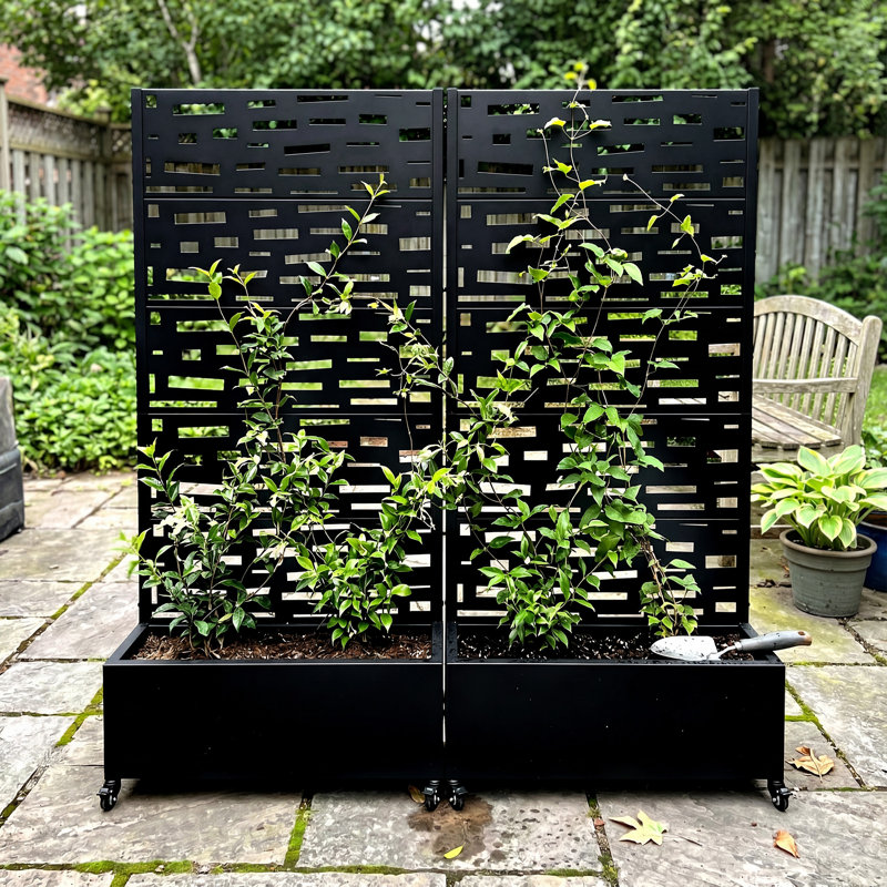 Lit de jardin extérieur surélevé en métal avec treillis, H 73 po x l 35 po x P 16 po