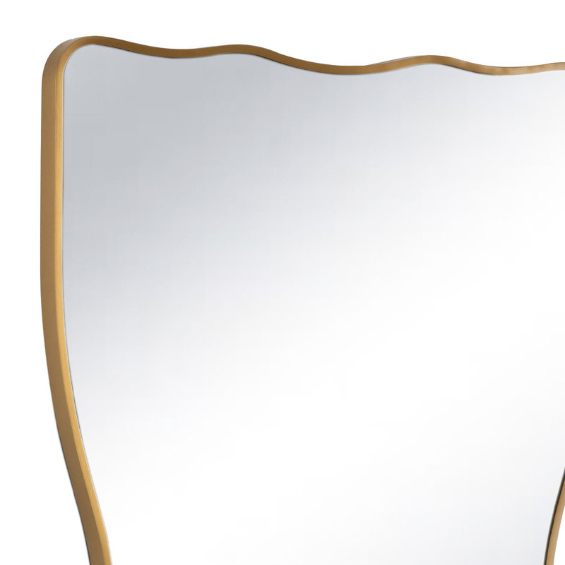 Piero Novelty Steel Wall Mirror, Natural Brass