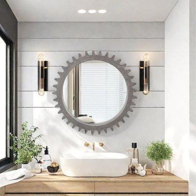 Charmant miroir décoratif en bois rétro pour diverses pièces et espaces