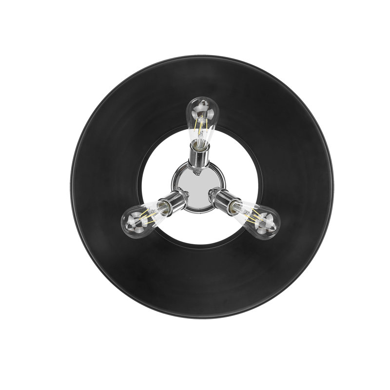 Weatherford Flush Mount, Chrome, Matte Black