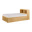 Lit plateforme moderne avec bibliothèque et tête de lit, boîtes de rangement, meubles de chambre à coucher en bois, 1 pièce