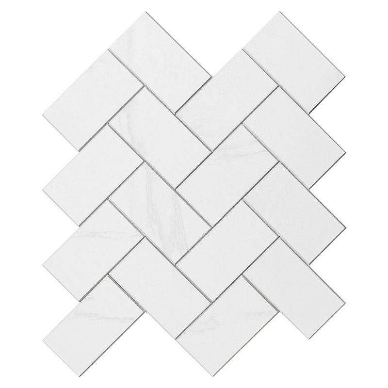 Carreau de mosaïque auto-adhésif en pierre 9,5 po x 10,7 po, Calacatta