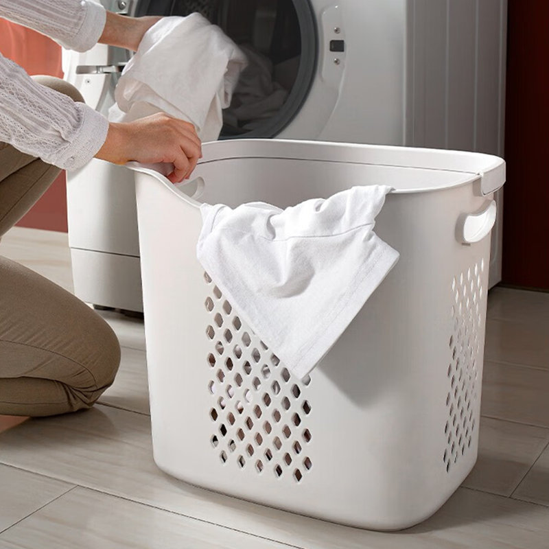 Panier à linge roulant en plastique avec roues Rebrilliant