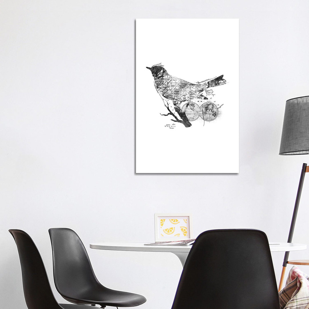 Bird Wanderlust, Rectangle von Tobias Fonseca - Galerie-verpackte Leinwand Giclée auf Leinwand