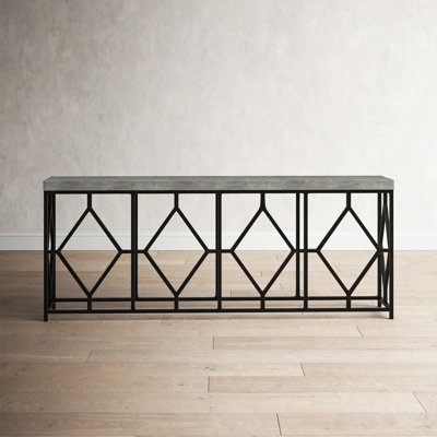 Ciao Bella Metal and Faux Concrete Console Table