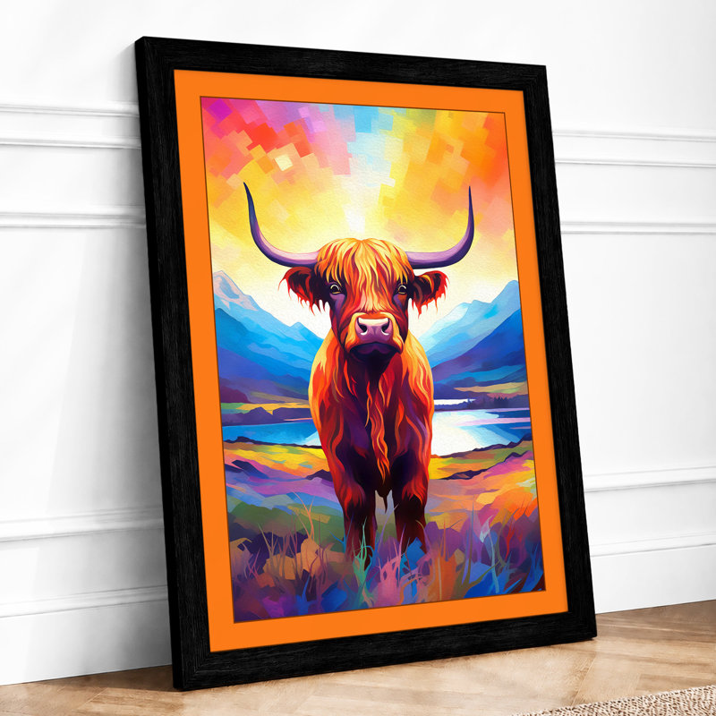 Highland At Twilight Boho - Print, A2 - 59.4 x 42.0 cm, Black
