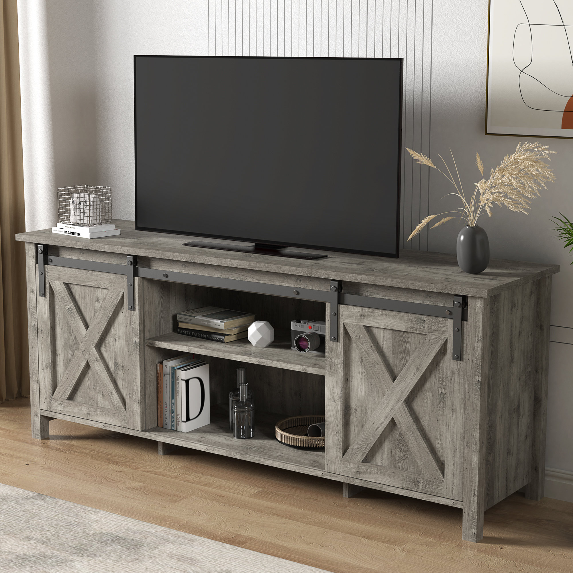 Barn door tv stand deals 65 inch