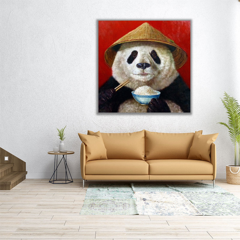 Panda - reproduction d'art sur toile, H 12 po x l 12 po