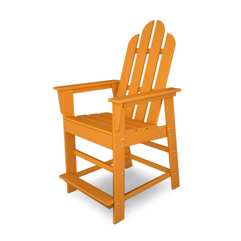 POLYWOOD Long Island Counter Chair, Tangerine