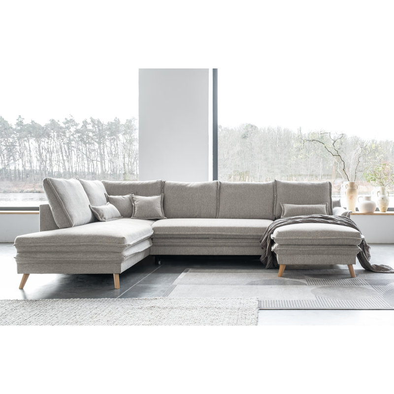 Charming Charlie Limited 8 Seater Sofa Bed, Left facing, Sand Grey