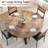 42" Rustic Brown Round Wood Pedestal Dining Table for 4 - Space Saving Kitchen & Dining-1787271302-1787271305