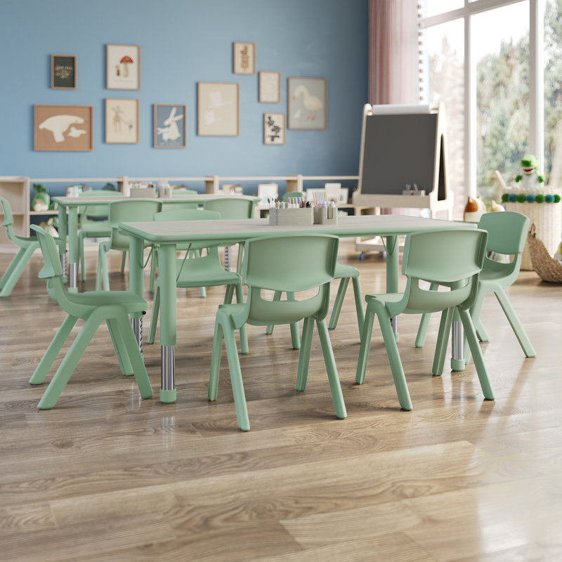 Ensemble de table et chaises pour enfants Goddard, 7 pièces, Naturel