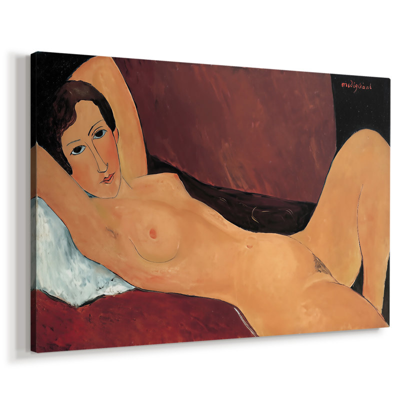Nu inclinable (Nu couché) - Amédo Modigliani - Toile tendue avec châssis-c. 1917, 40 x 60