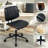 Modern Armless Home Office Chair, PU Leather Small Mid-Back Desk Chair with 4-Level Adjustable Backrest-1999977235
