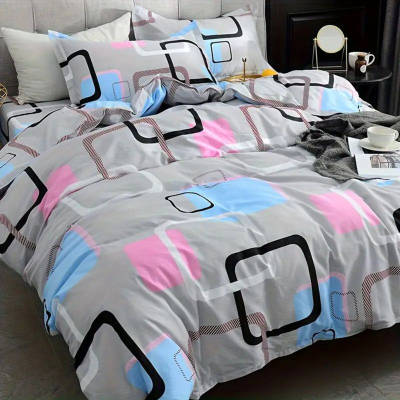 L'ensemble de courtepointe géométrique 2/3-pièces est simple, élégant, doux et résistant à la décoloration, parfait pour les chambres à coucher modernes.