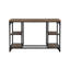 Bureau industriel en bois massif avec tablettes Rhem