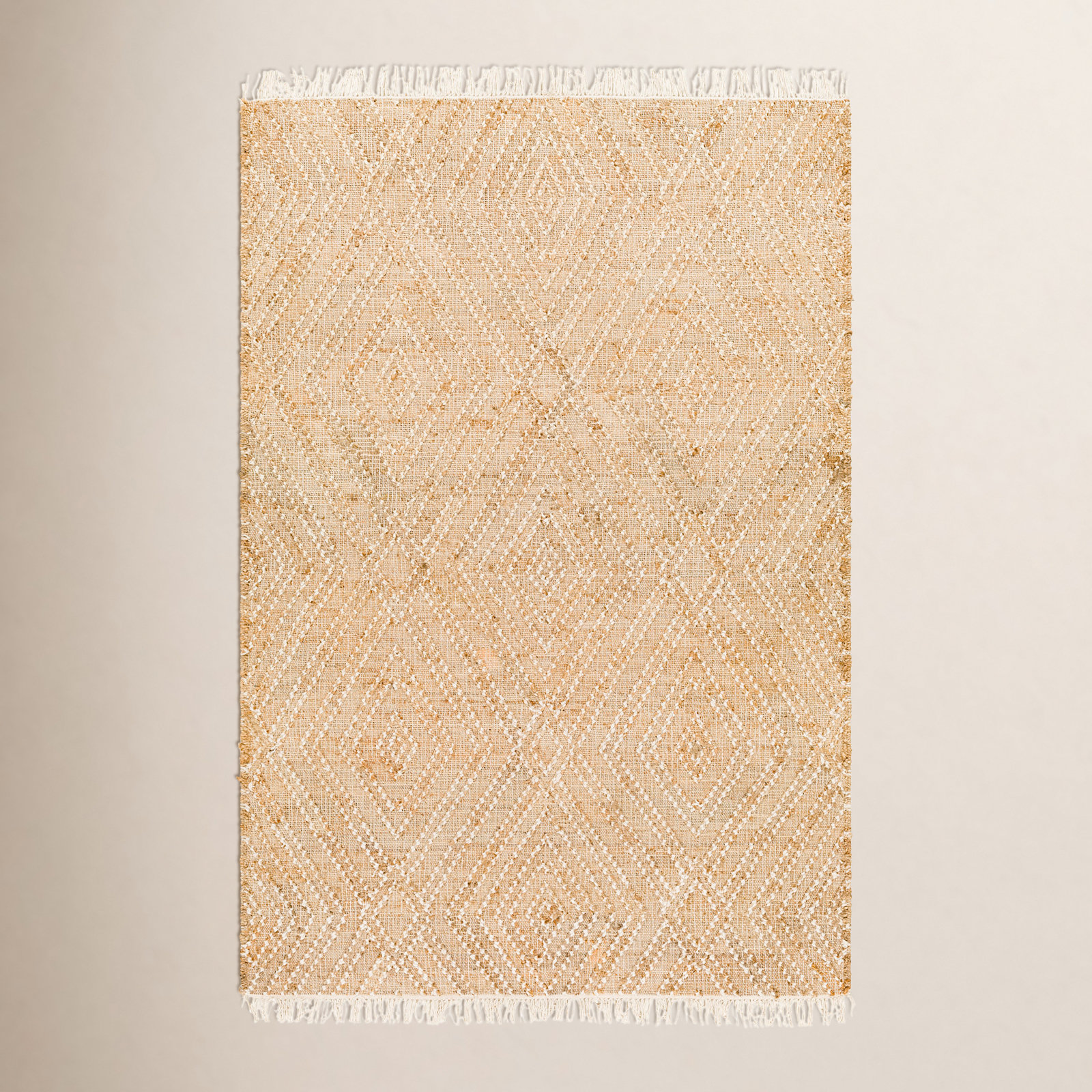 Sal Hand-Woven Geometric Jute Rug, Rectangle 2' x 3'