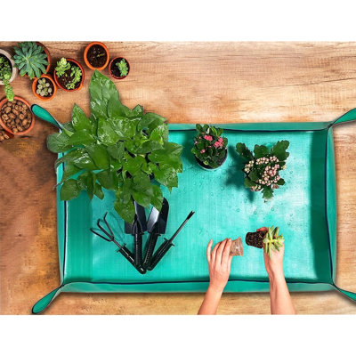 2 Pcs Extra Large Waterproof Plant Repotting Mat For Indoor Plants – Foldable Thickened Potting Tray For Mess Control, Portable Gardening Mat For Houseplants And Succulents