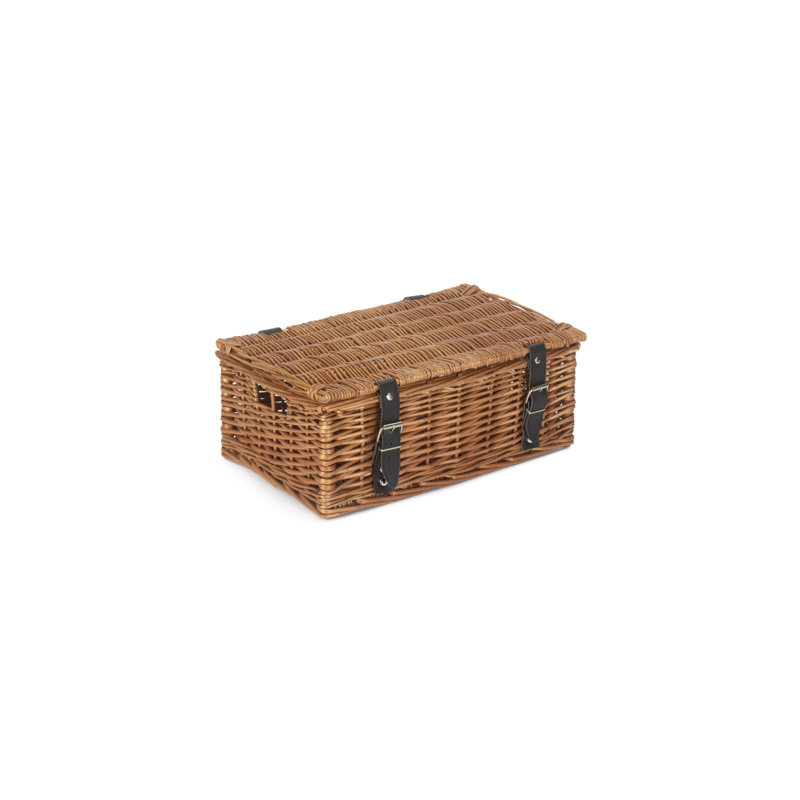 Wicker Hamper Basket, 15cm H x 36cm W x 26cm D, Double Steamed