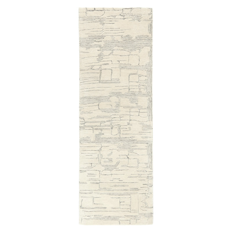 Town & Country Luxe Remin Abstract Line Art Handcrafted Area Rug Beige/Blue, Runner 2'5" x 7"