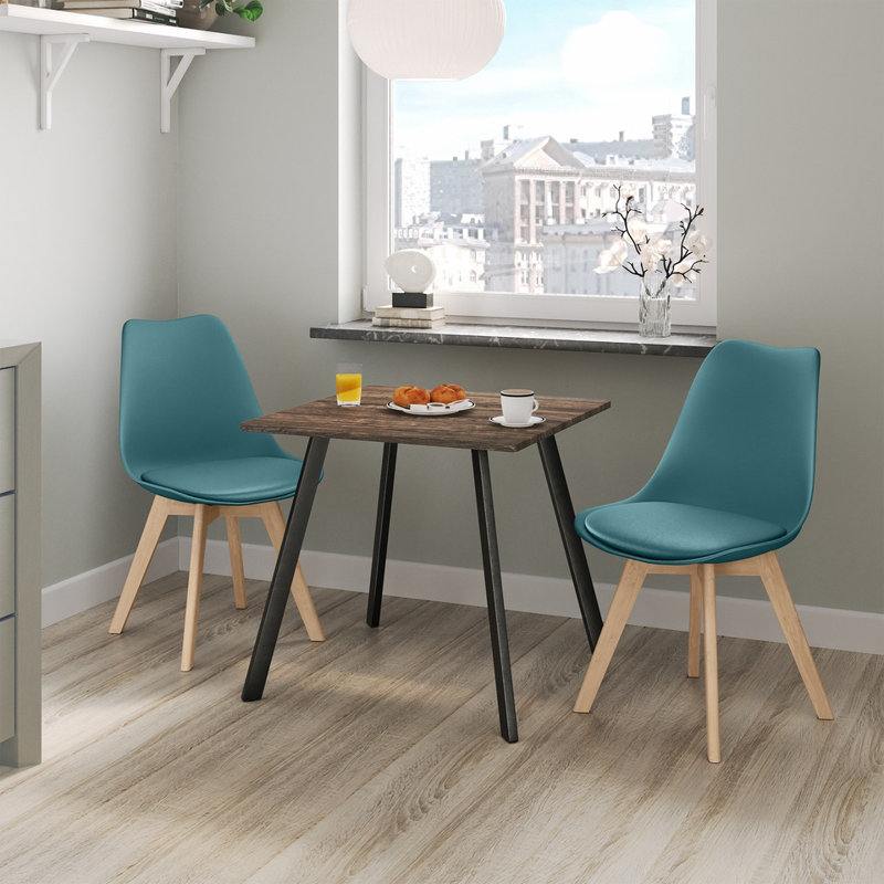 2 - Person Dining Set, Rustic Oak / White