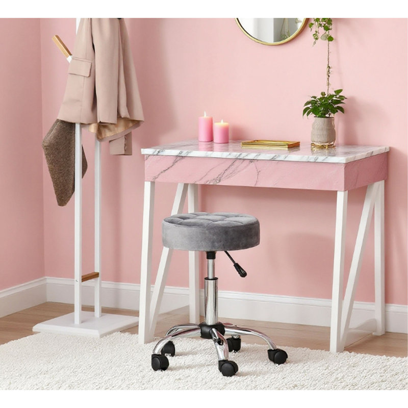 Tabouret de bureau rond à hauteur ajustable, chaise de coiffeuse