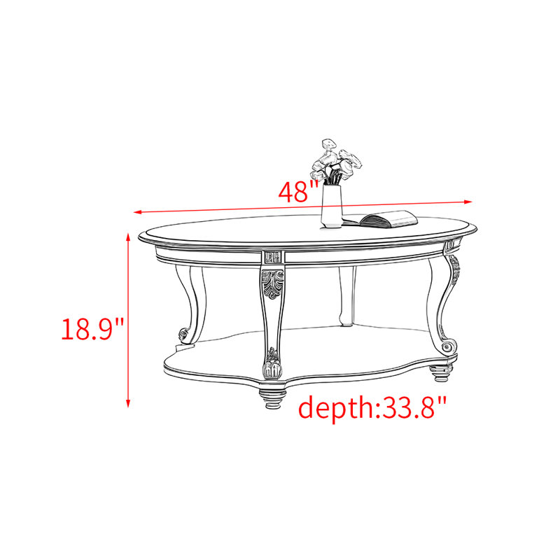 Table basse vintage en bois massif de style américain